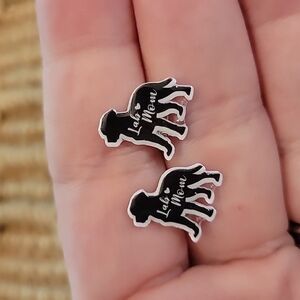 Black Lab Mom Stud Earrings